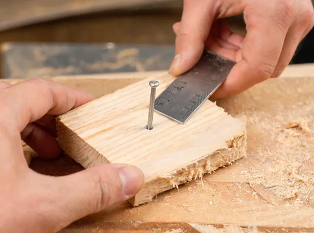 Depth test on scrap wood