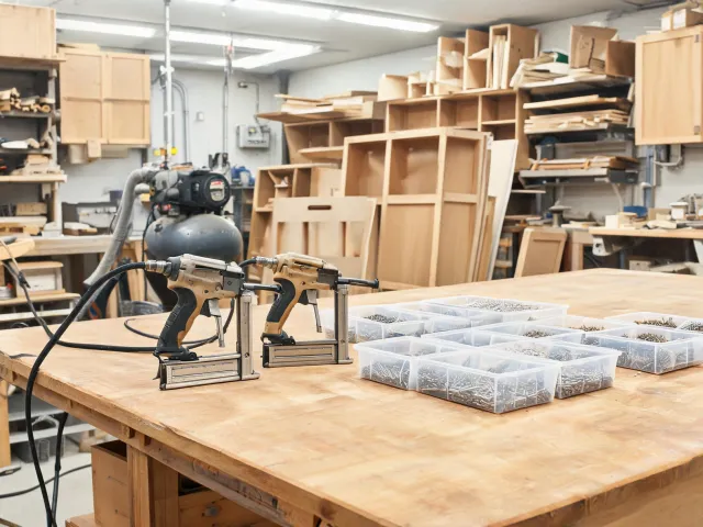 Cabinet and millwork shop fastening